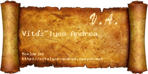 Vitályos Andrea névjegykártya